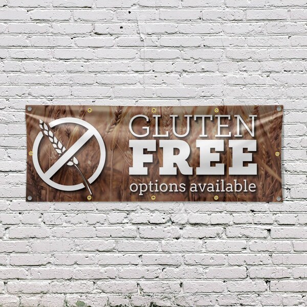 Signmission Gluten Free Options Available, 48 Inch x 120 Inch, Vinyl Banner - B-120-30672