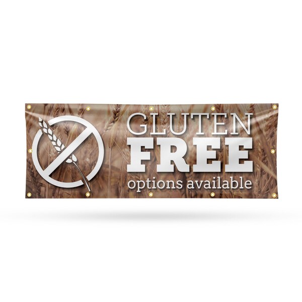 Signmission Gluten Free Options Available, 48 Inch x 120 Inch, Vinyl Banner - B-120-30672