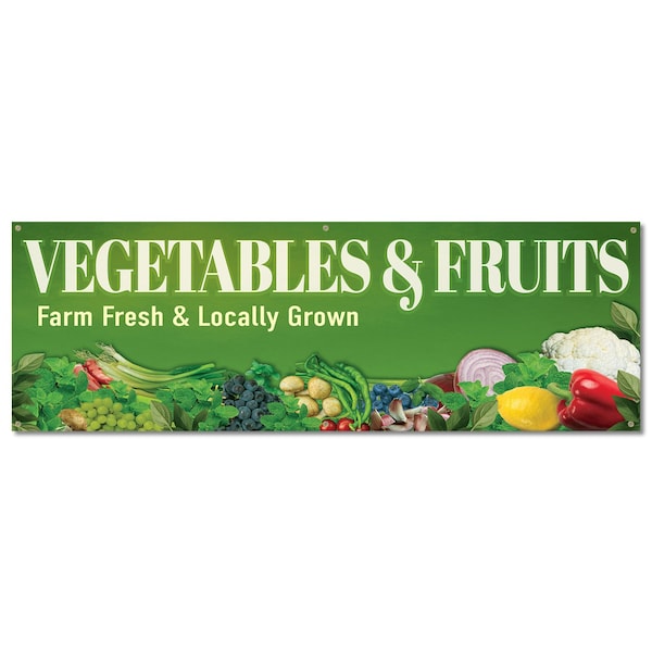 Signmission Vegetables And Fruits, 24 Inch, Banner - B-72-30430
