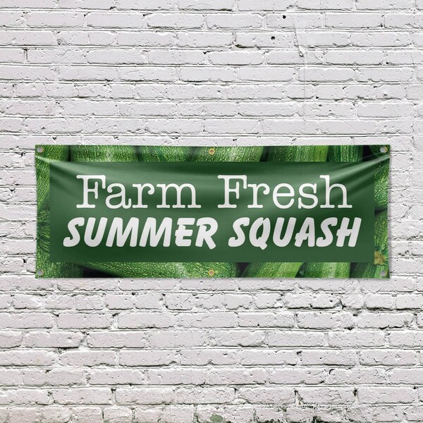 Signmission Farm Fresh Summer Squash, 24 Inch x 72 Inch, Vinyl Banner - B-72-30617
