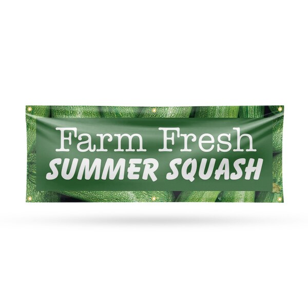 Signmission Farm Fresh Summer Squash, 24 Inch x 72 Inch, Vinyl Banner - B-72-30617