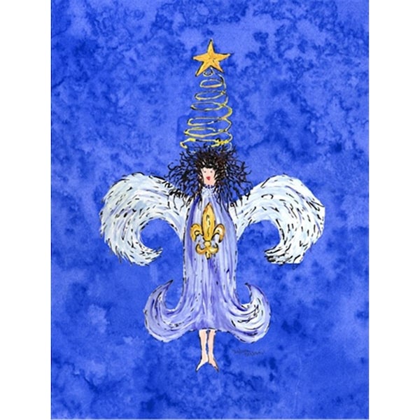 Patioplus 28 x 40 in. Christmas Angel Fleur De Lis Flag Canvas House Size - PA2554885