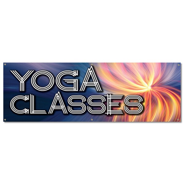 Signmission Yoga Classes, 24 Inch, Banner - B-72-30441
