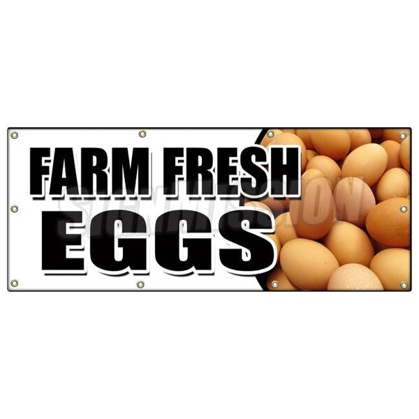 Signmission FARM FRESH EGGS BANNER SIGN organic range free milk dairy cheese brown - B-96 FARM FRESH EGGS