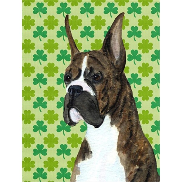 Patioplus Boxer St. Patricks Day Shamrock Portrait Flag Garden Size - PA631495