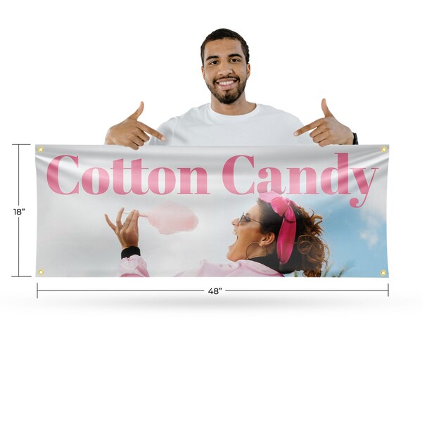 Signmission Cotton Candy, 18 Inch x 48 Inch, Vinyl Banner - B-30532