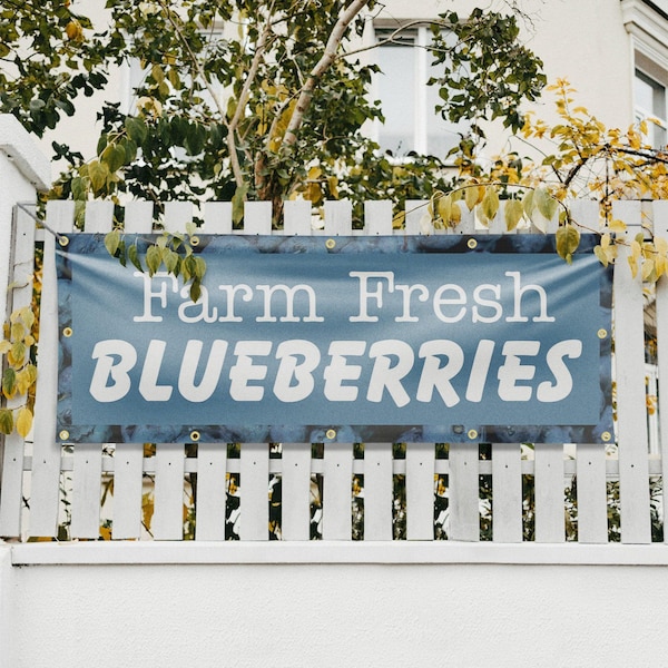 Signmission Farm Fresh Blueberries, 48 Inch x 120 Inch, Vinyl Banner - B-120-30580