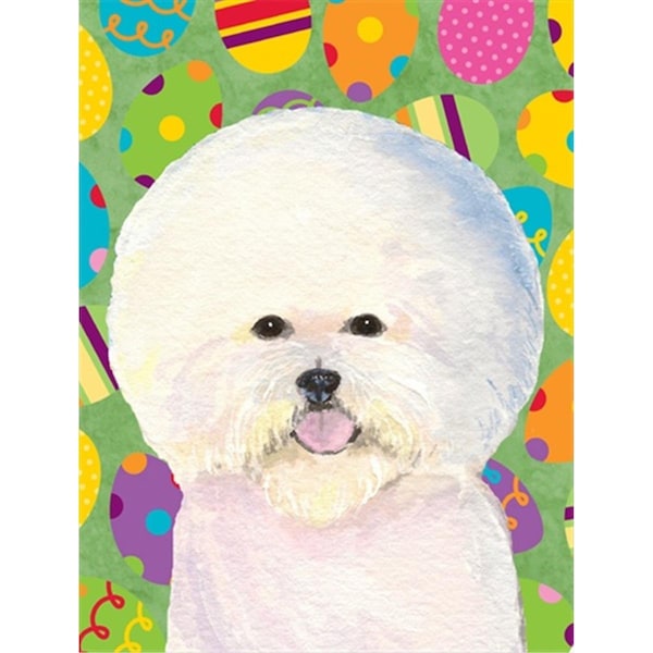 Carolines Treasures 11 x 15 In. Bichon Frise Easter Eggstravaganza Flag- Garden Size - SS4871GF