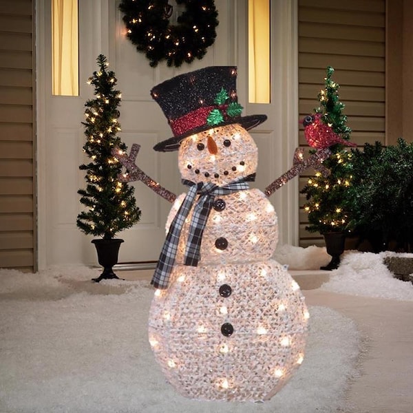 Celebrations Celebrations Red Incandescent Clear Snowman with Cardinal 3.25 ft. Yard Decor - 50428-71