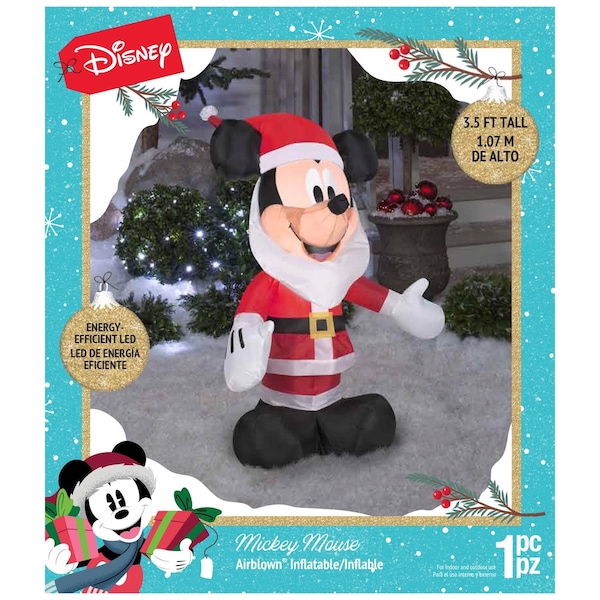 Gemmy Industries Gemmy Airblown Mickey with Santa Beard 3.5 ft. Inflatable - 35474