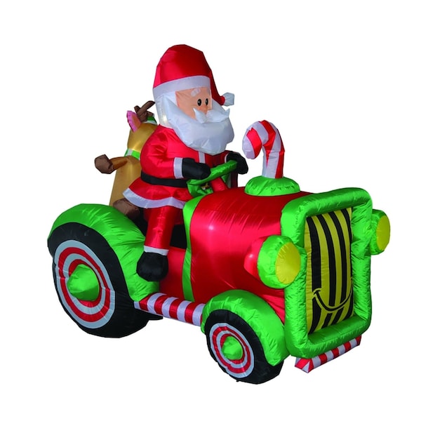 Celebrations Celebrations Santa With Tractor 6 ft. Inflatable - MY-20C681