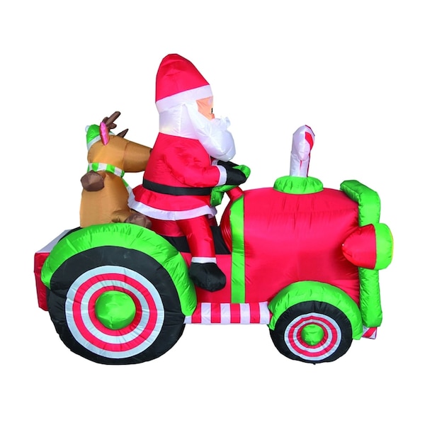 Celebrations Celebrations Santa With Tractor 6 ft. Inflatable - MY-20C681