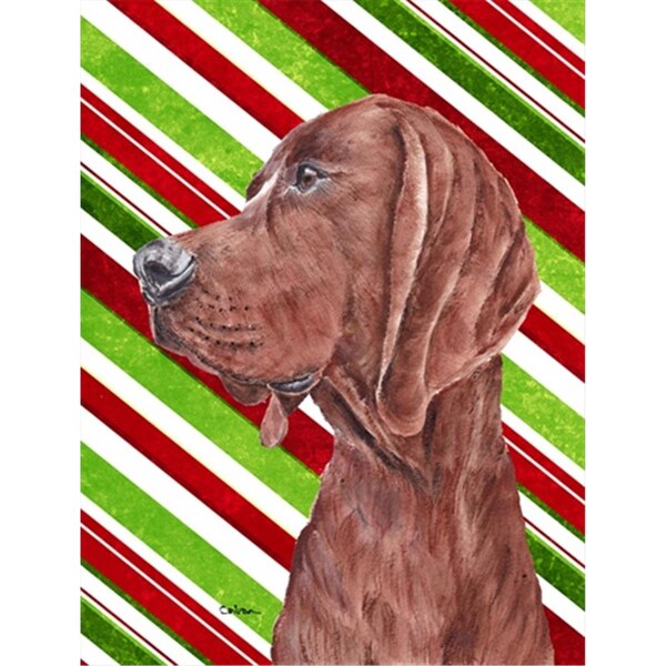 Patioplus Redbone Coonhound Candy Cane Christmas Flag Garden Size - PA253262