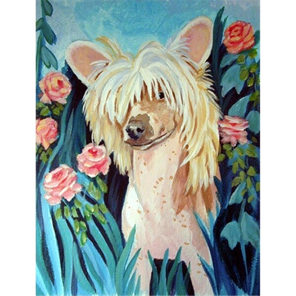Patioplus Chinese Crested Canvas Flag - House Size, 28 x 40 in. - PA2554443