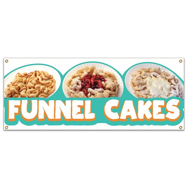 Signmission Funnel Cakes, 18 Inch x 48 Inch, Banner - B-FUNNEL CAKES19