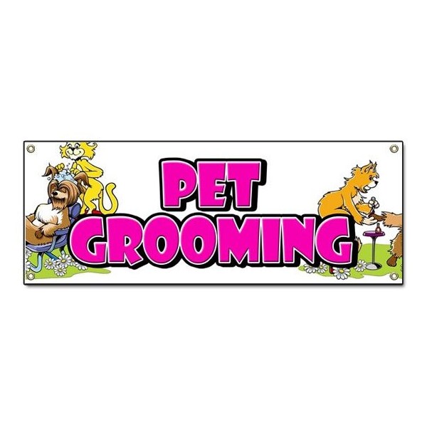 Signmission Pet Grooming, 18 Inch x 48 Inch, Banner - B-PET GROOMING