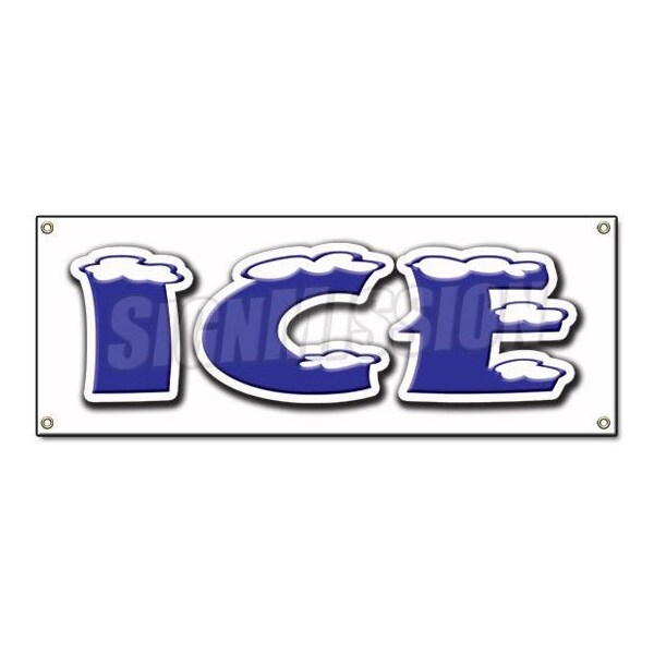 Signmission ICE BANNER SIGN cold store machine sign chest bag iced crystal clear picnic - B-ICE