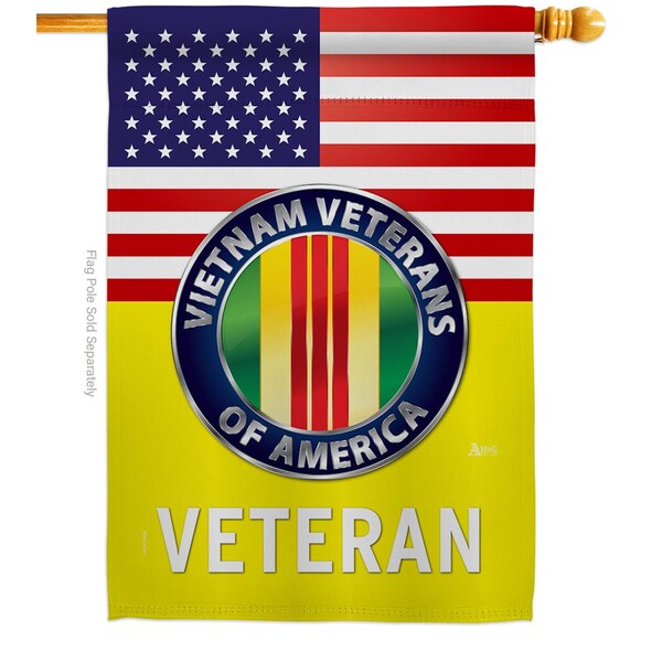 Guarderia 28 x 40 in. US Vietnam War House Flag with Armed Forces Service Double-Sided Vertical Flags  Banner - GU3904338