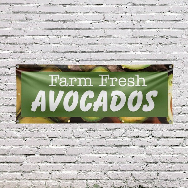 Signmission Farm Fresh Avocados, 36 Inch x 96 Inch, Vinyl Banner - B-96-30575