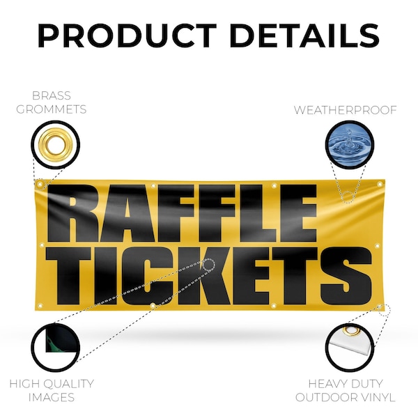 Signmission Raffle Tickets, 36 Inch x 96 Inch, Vinyl Banner - B-96-30828
