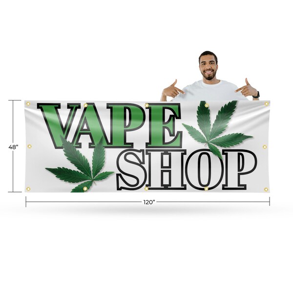 Signmission Vape Shop, 48 Inch x 120 Inch, Vinyl Banner - B-120-30907