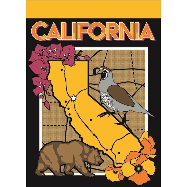 Magnolia Garden Flags 13 x 18 in California Symbols Polyester Garden Flag - M010056