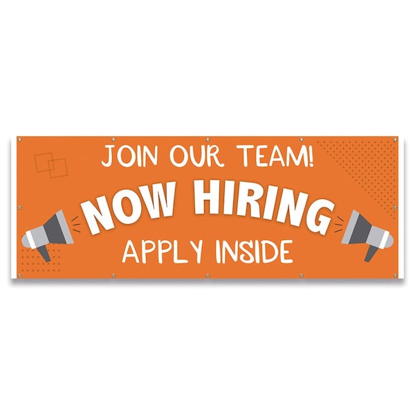 Signmission Join Our Team Now Hiring Apply Inside Banner Concession Stand Food Truck Single Sided - B-120-30093