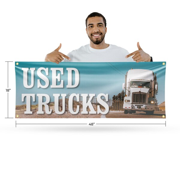 Signmission Used Trucks, 18 Inch x 48 Inch, Vinyl Banner - B-30903