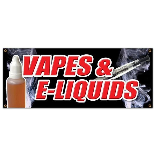 Signmission Vapes & E-liquids, 18 Inch x 48 Inch, Banner - B-VAPES & E-LIQUIDS