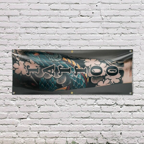 Signmission Tattoo Vertical, 24 Inch x 72 Inch, Vinyl Banner - B-72-30882