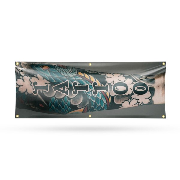 Signmission Tattoo Vertical, 24 Inch x 72 Inch, Vinyl Banner - B-72-30882