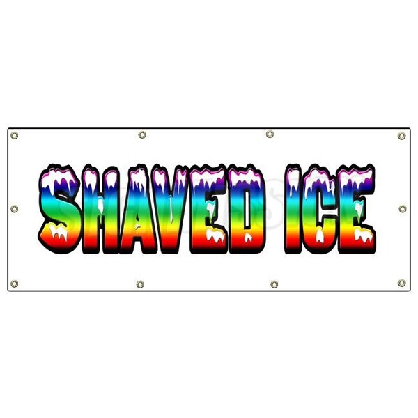 Signmission SHAVED ICE BANNER SIGN hawaiian cart stand signs sno snow cone - B-96 SHAVED ICE