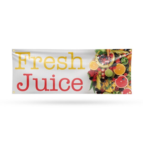 Signmission Fresh Juice, 18 Inch x 48 Inch, Vinyl Banner - B-30657