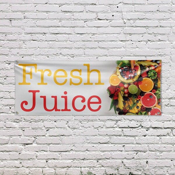Signmission Fresh Juice, 18 Inch x 48 Inch, Vinyl Banner - B-30657
