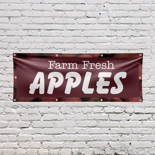 Signmission Farm Fresh Apples, 36 Inch x 96 Inch, Vinyl Banner - B-96-30572