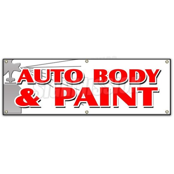 Signmission AUTO BODY & PAINT BANNER SIGN collision insurance car repair small jobs - B-72 AUTO BODY & PAINT