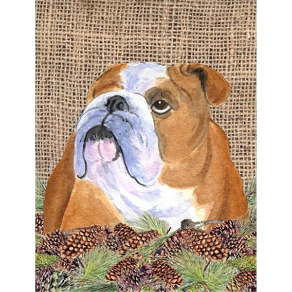 Carolines Treasures 28 x 40 in. Bulldog English House Size Canvas Flag - SS4082CHF