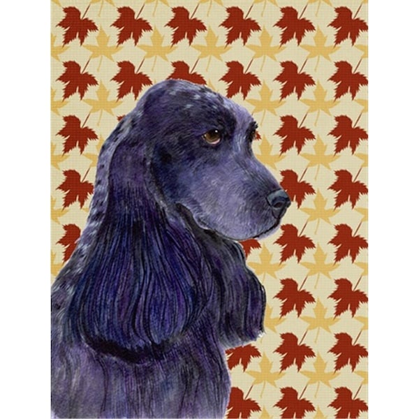 Carolines Treasures 40 x 40 in. Cocker Spaniel Fall Leaves Portrait Flag Canvas House Size - SS4385CHF