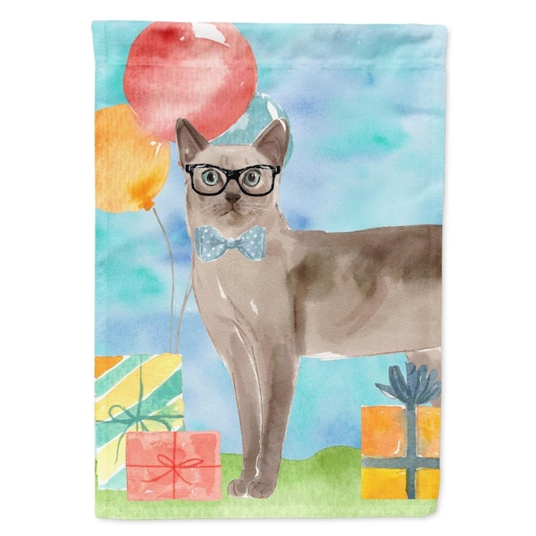 Carolines Treasures Tonkinese Happy Birthday Flag Canvas House Size - CK3176CHF