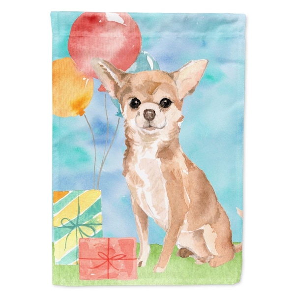 Carolines Treasures Happy Birthday Chihuahua Flag Canvas House Size - CK3245CHF