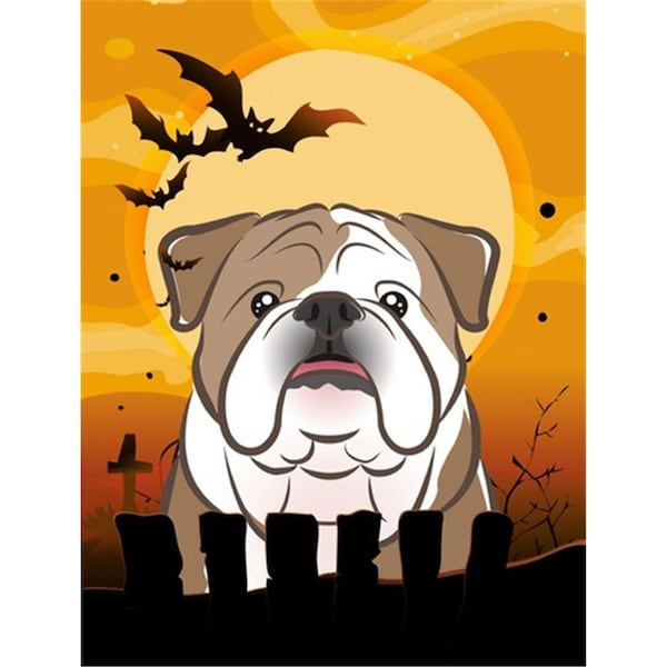 Carolines Treasures Halloween English Bulldog Flag Canvas House Size - BB1777CHF