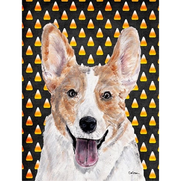 Patioplus Cardigan Corgi Candy Corn Halloween Flag Garden Size - PA631541
