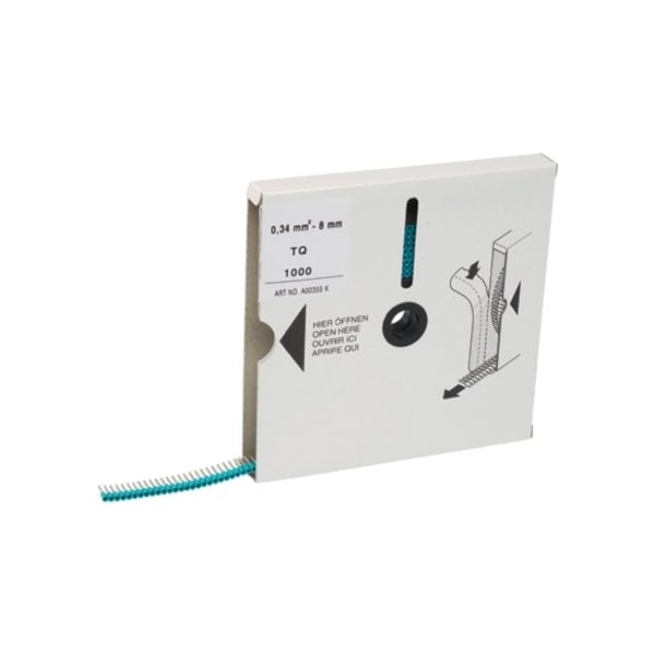 Panduit Insul Ferrules Mini-Reel, alambre único, Turquesa, FSD74-8-K, paquete de 1000 - FSD74-8-K