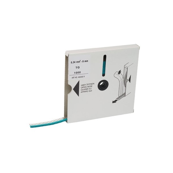 Panduit Insul Ferrules Mini-Reel, alambre único, Turquesa, FSD74-8-K, paquete de 1000 - FSD74-8-K