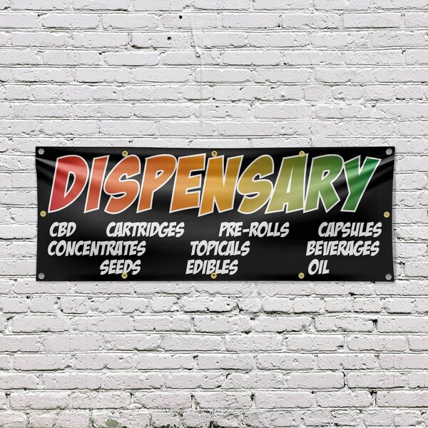 Signmission Dispensary CBD Pre Rolls Edibles, 48 Inch x 120 Inch, Vinyl Banner - B-120-30547