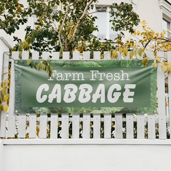 Signmission Farm Fresh Cabbage, 24 Inch x 72 Inch, Vinyl Banner - B-72-30583