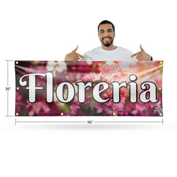 Signmission Floreria, 36 Inch x 96 Inch, Vinyl Banner - B-96-30636