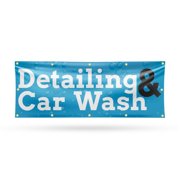 Signmission Detailing and Car Wash, 48 Inch x 120 Inch, Vinyl Banner - B-120-30543