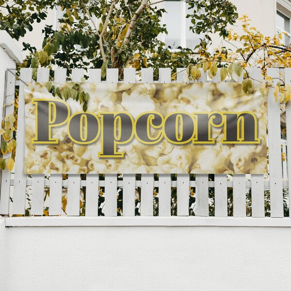 Signmission Popcorn, 18 Inch x 48 Inch, Vinyl Banner - B-30814