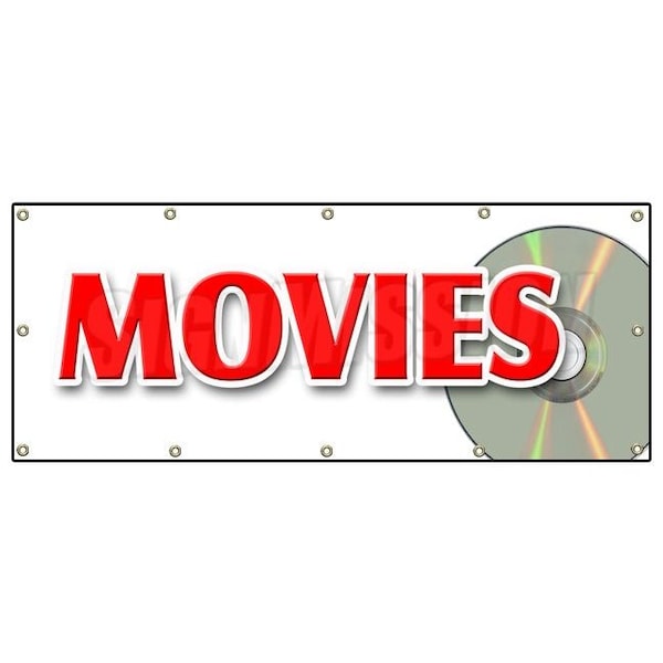 Signmission MOVIES BANNER SIGN theatre motion picture cinema watch popcorn flick - B-120 MOVIES